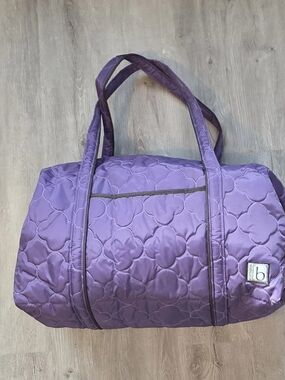 Cinda B Purple Quilted Padded Duffel Bag